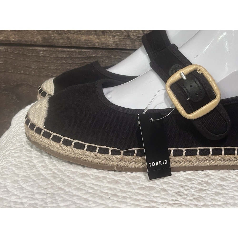 Torrid Black Tan Espadrille Flats Black Tan 7.5 Nwob - Picture 2 of 8